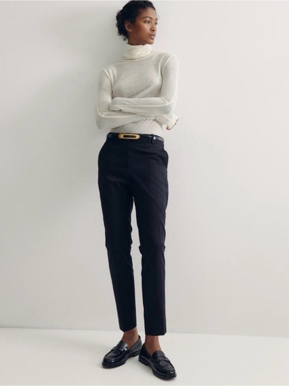 H&M Navy Slacks Cropped Pants
